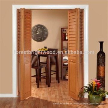 Precio de puertas plegable económico madera maciza de diseño moderno